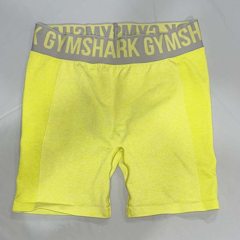 GYMSHARK Flex Shorts 5" Inseam Lime Green Marl Gray Contour Shading  M [G-13]